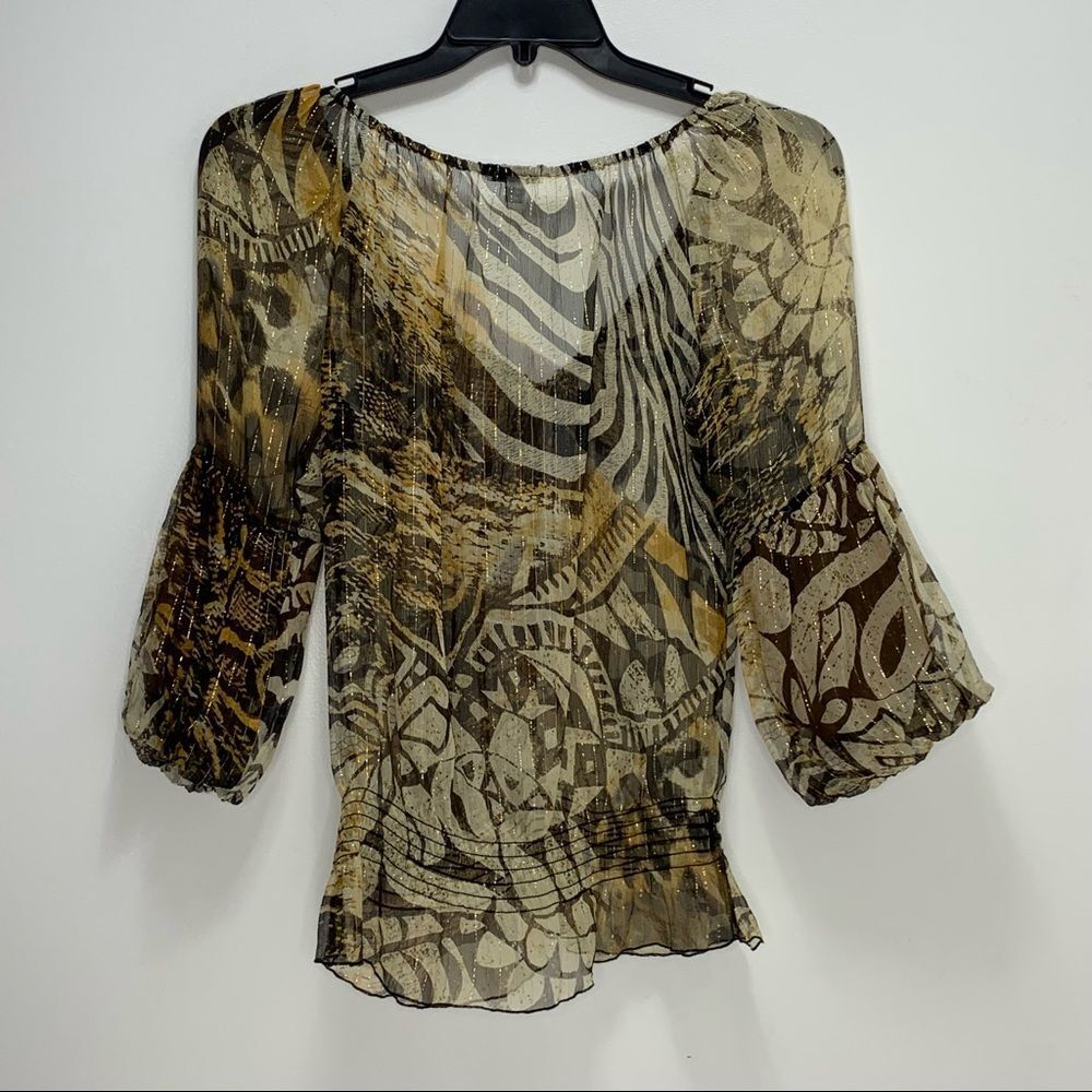 Cache Animal Print Leopard Smocked - image 4